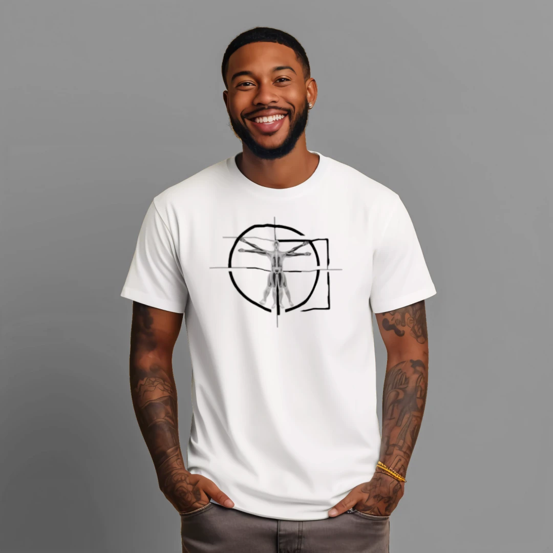 ANVTOMY Vitruvian White Male T-Shirt