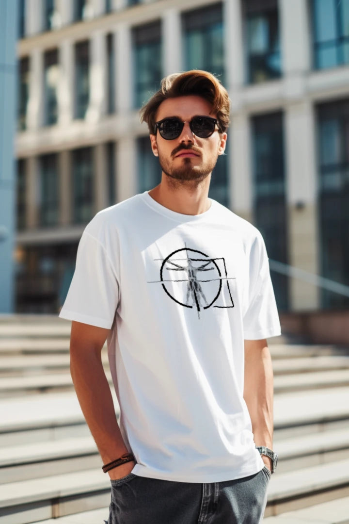 ANVTOMY Vitruvian White Male T-Shirt