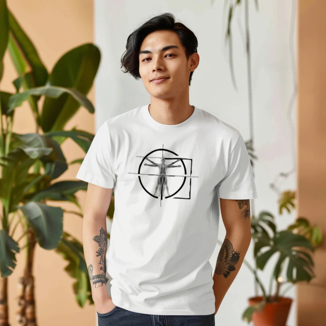 ANVTOMY Vitruvian White Male T-Shirt